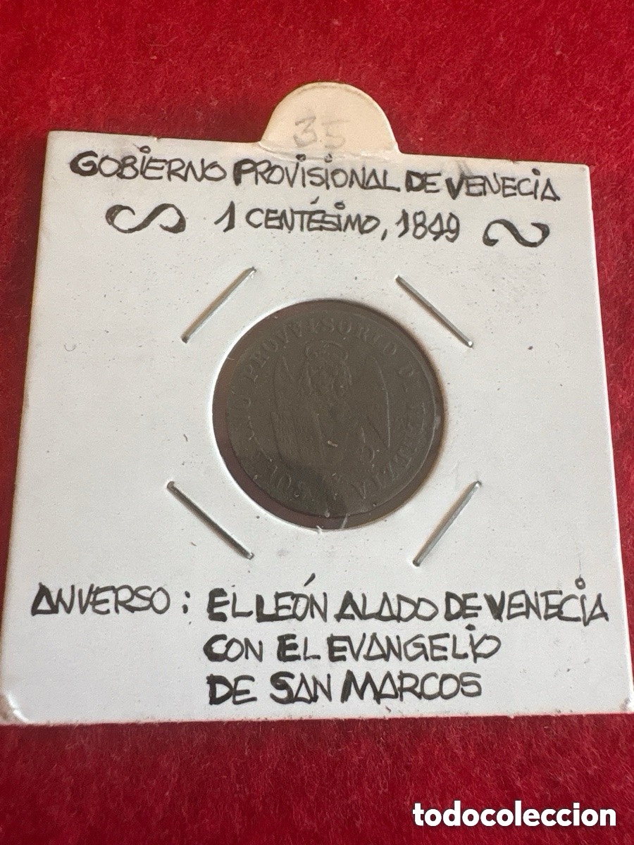 Alte M&uuml;nzen aus Europa: Moneda 1 cent&eacute;simo 1849, Gobierno Provisonal de Venecia (A1)