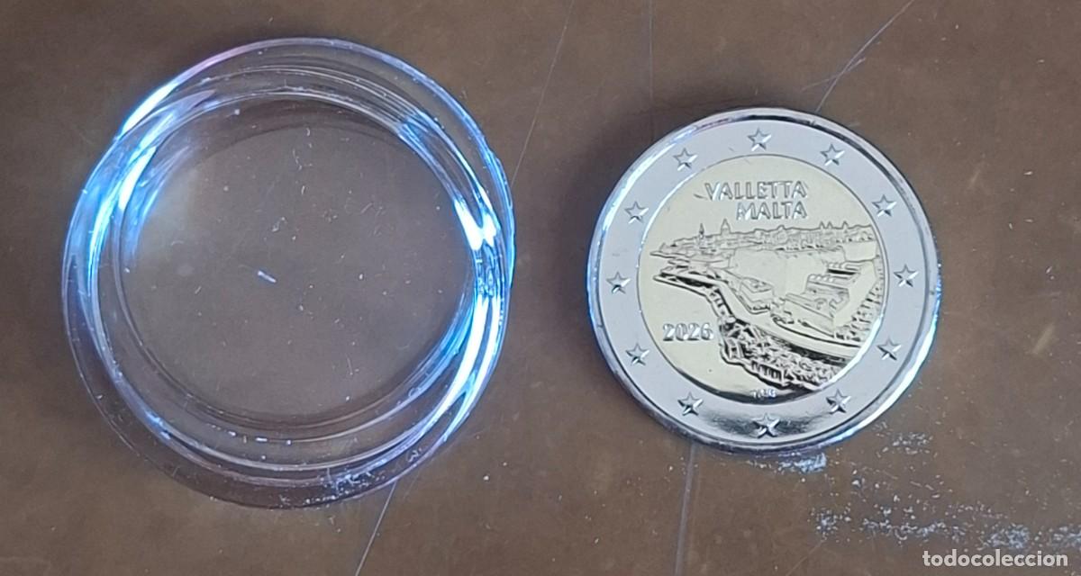 Alte M&uuml;nzen aus Europa: MALTA. 2 &euro; CONMEMORATIVOS. 2026. Con C&Aacute;PSULA. La Valetta.