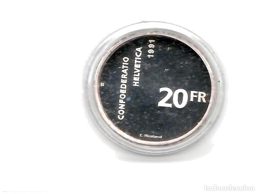 Monnaies anciennes de Europe: MONEDA 20 FRANCOS SUIZA 1991 PLATA
