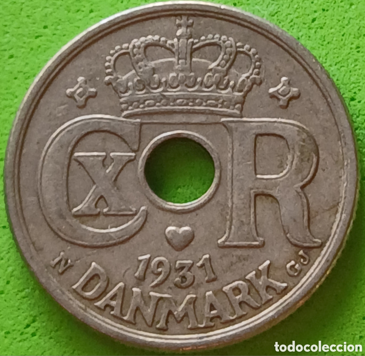 Monedas antiguas de Europa: Dinamarca 10 ore 1931 km#822