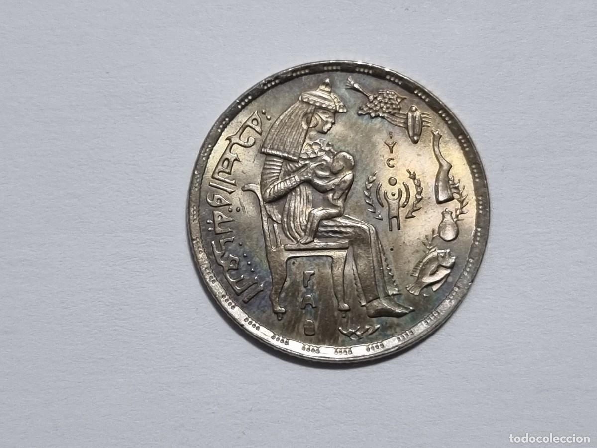 Monedas antiguas de Europa: Moneda MBC Egipto 5 Piastras Piastres FAO 1979 A&ntilde;o del ni&ntilde;o F.A.O. Coleccionista