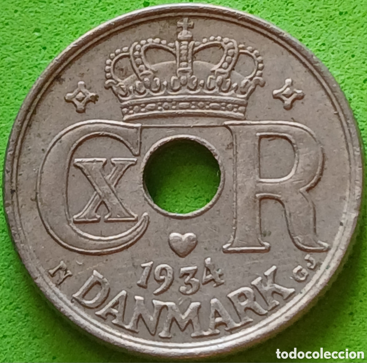 Monedas antiguas de Europa: Dinamarca 10 ore 1934 km#822