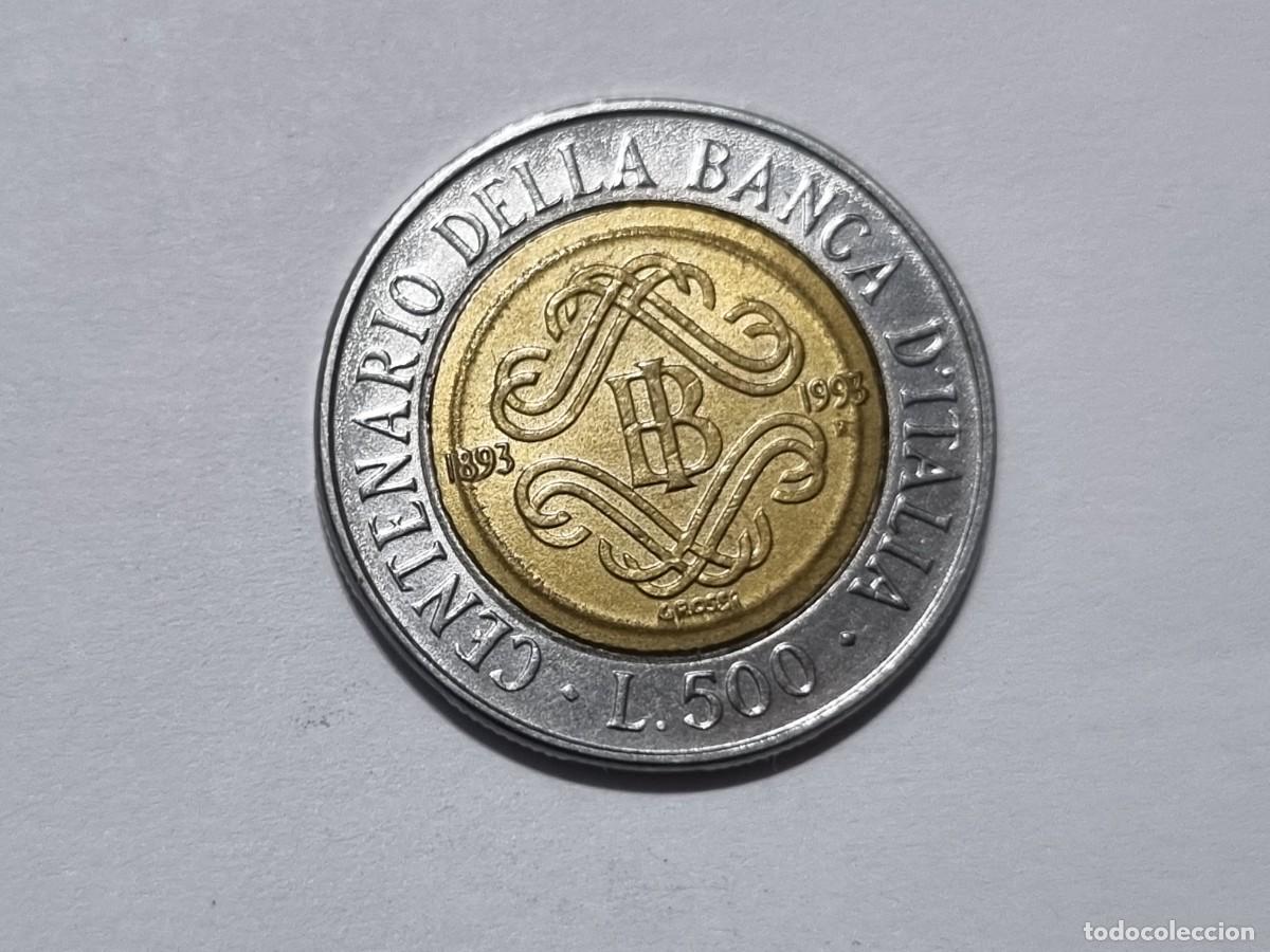 Monedas antiguas de Europa: Moneda SC Italiana L.500 500 Liras Italia Banco 1893-1993 Coleccionista