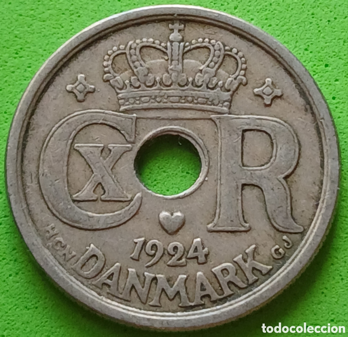 Monedas antiguas de Europa: Dinamarca 25 ore 1924 km#823