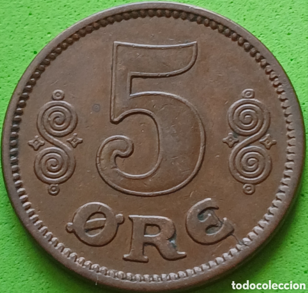 Monedas antiguas de Europa: Dinamarca 5 ore 1914 km#814 ESCASA!!