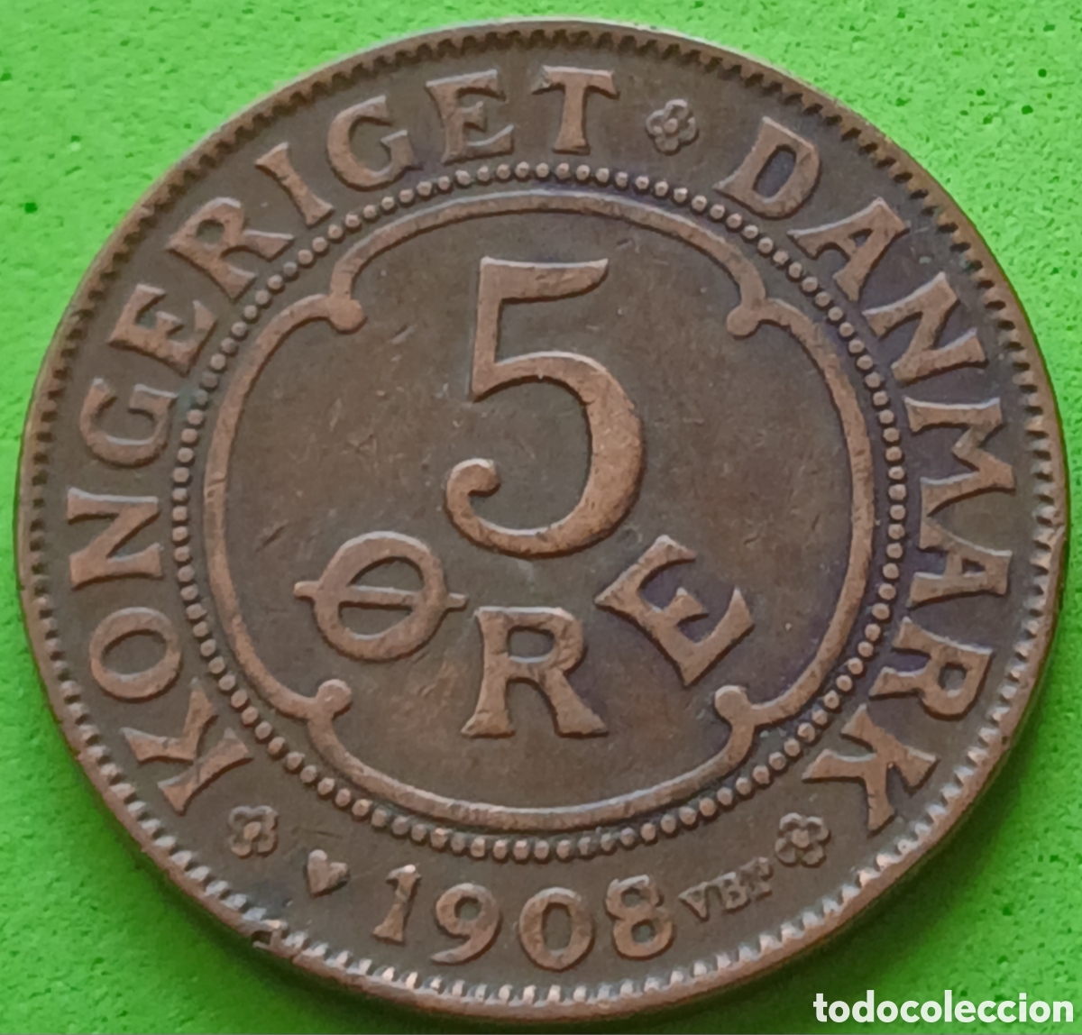 Monedas antiguas de Europa: Dinamarca 5 ore 1908 km#805