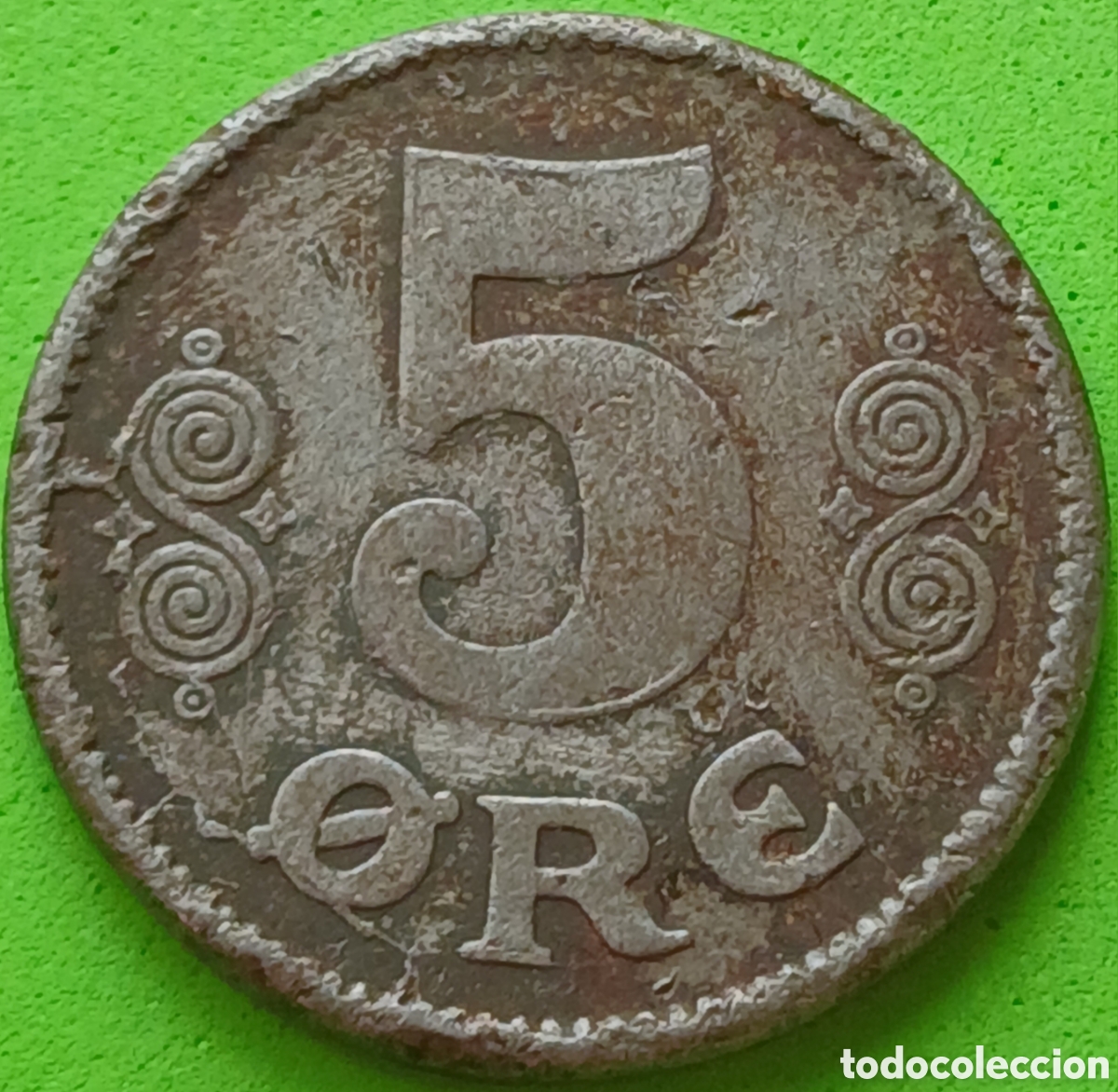 Monedas antiguas de Europa: Dinamarca 5 ore 1919 km#814a ESCASA!!