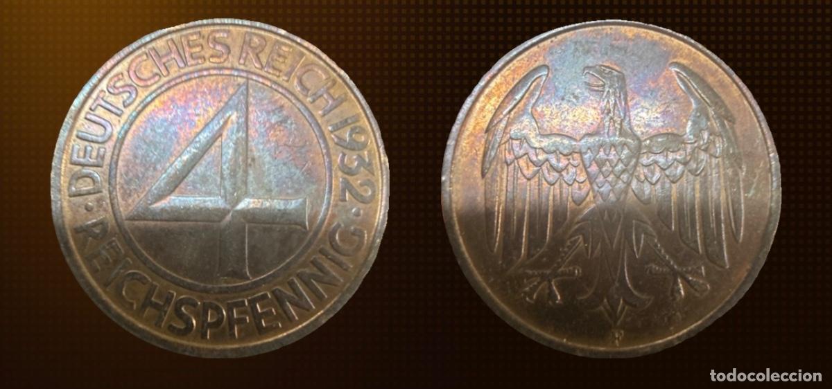 Alte M&uuml;nzen aus Europa: Alemania 4 reichspfennig &middot; 1932-D