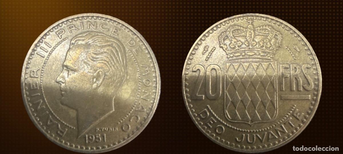 Monedas antiguas de Europa: M&oacute;naco 20 francos &middot; 1951 - Foto 1