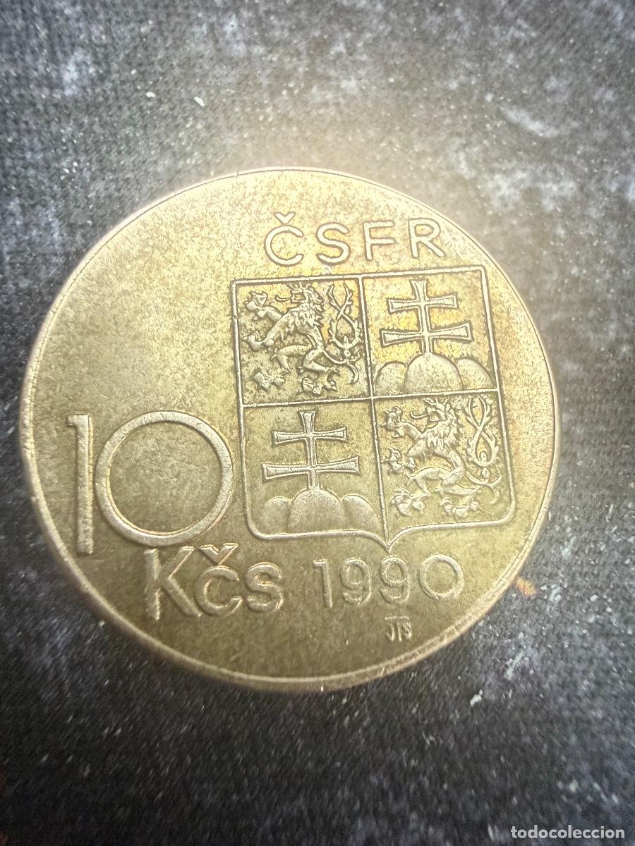 Alte M&uuml;nzen aus Europa: Checoslovaquia 10 coronas, Tom&aacute;s Garrigue Masaryk &middot; 1990-RONAI
