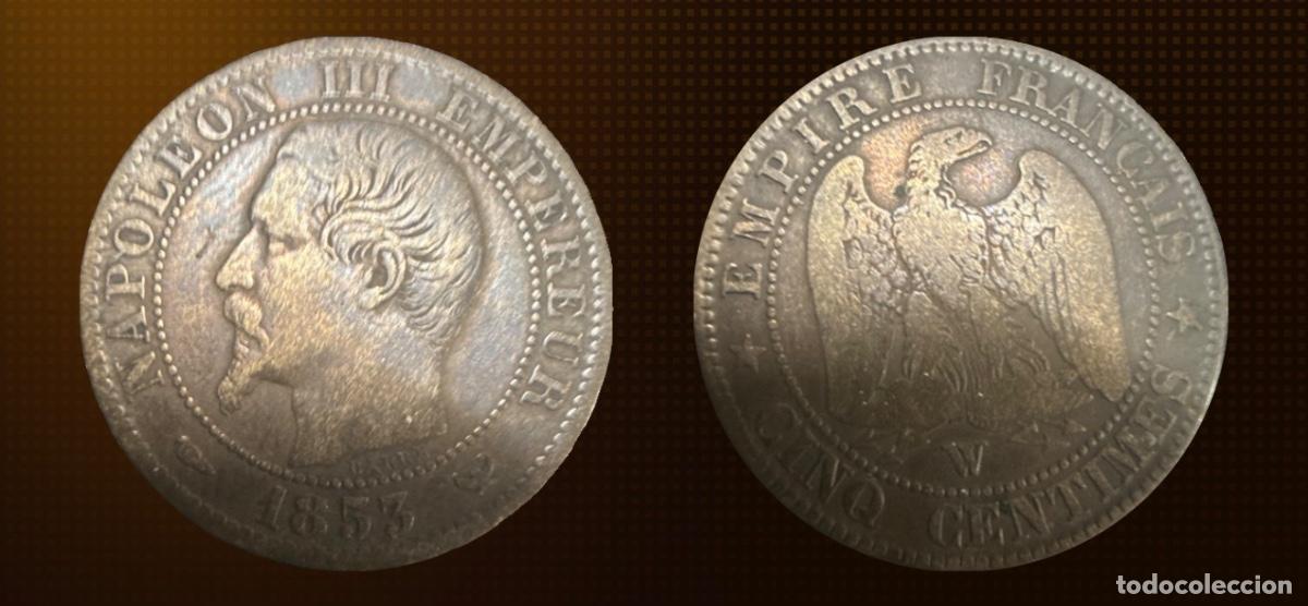 Monedas antiguas de Europa: Francia 5 c&eacute;ntimos &middot; 1853-W - Foto 1