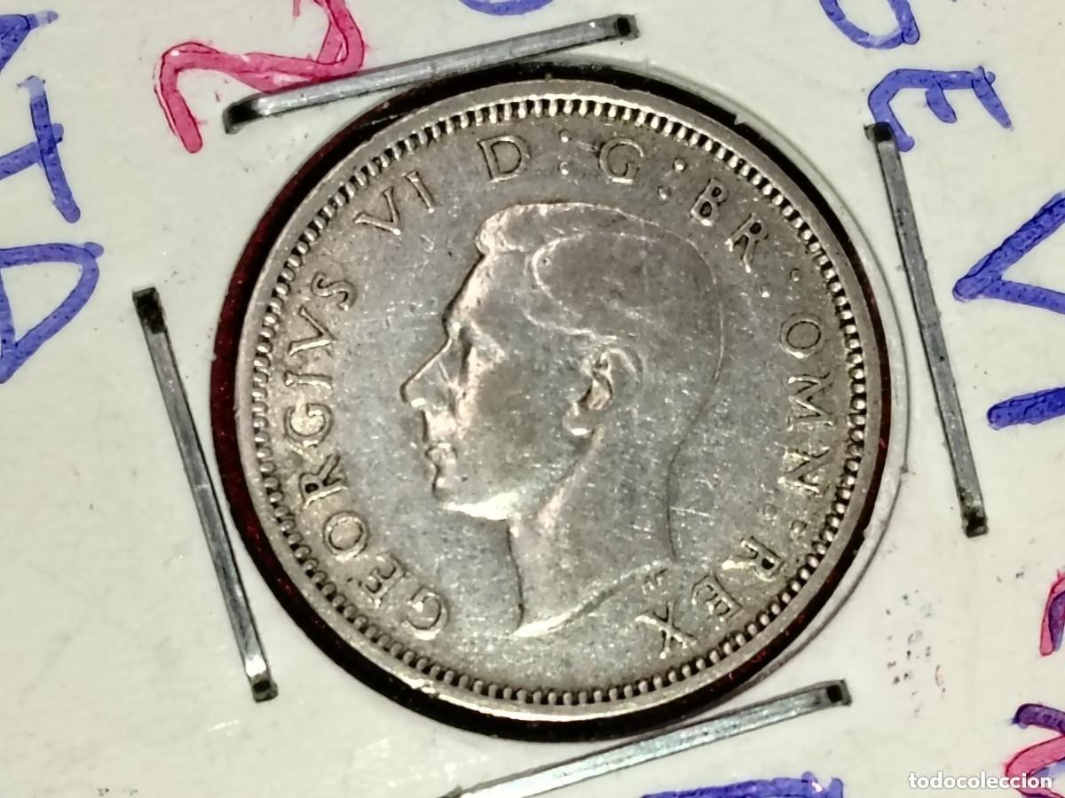 Alte M&uuml;nzen aus Europa: GRAN BRETA&Ntilde;A 6 PENIQUES (PENCE) PLATA 1942 - KM 852- GEORGE VI - EBC