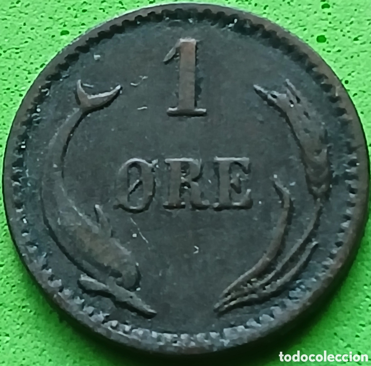 Monedas antiguas de Europa: Dinamarca 1 ore 1904 km#792 poco com&uacute;n