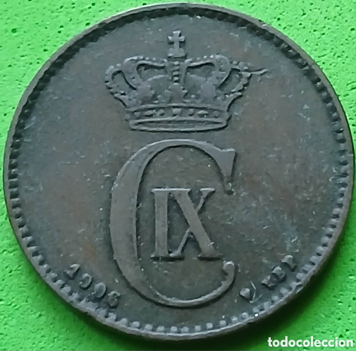 Monedas antiguas de Europa: Dinamarca 2 ore 1906 km#793 poco com&uacute;n! - Foto 2