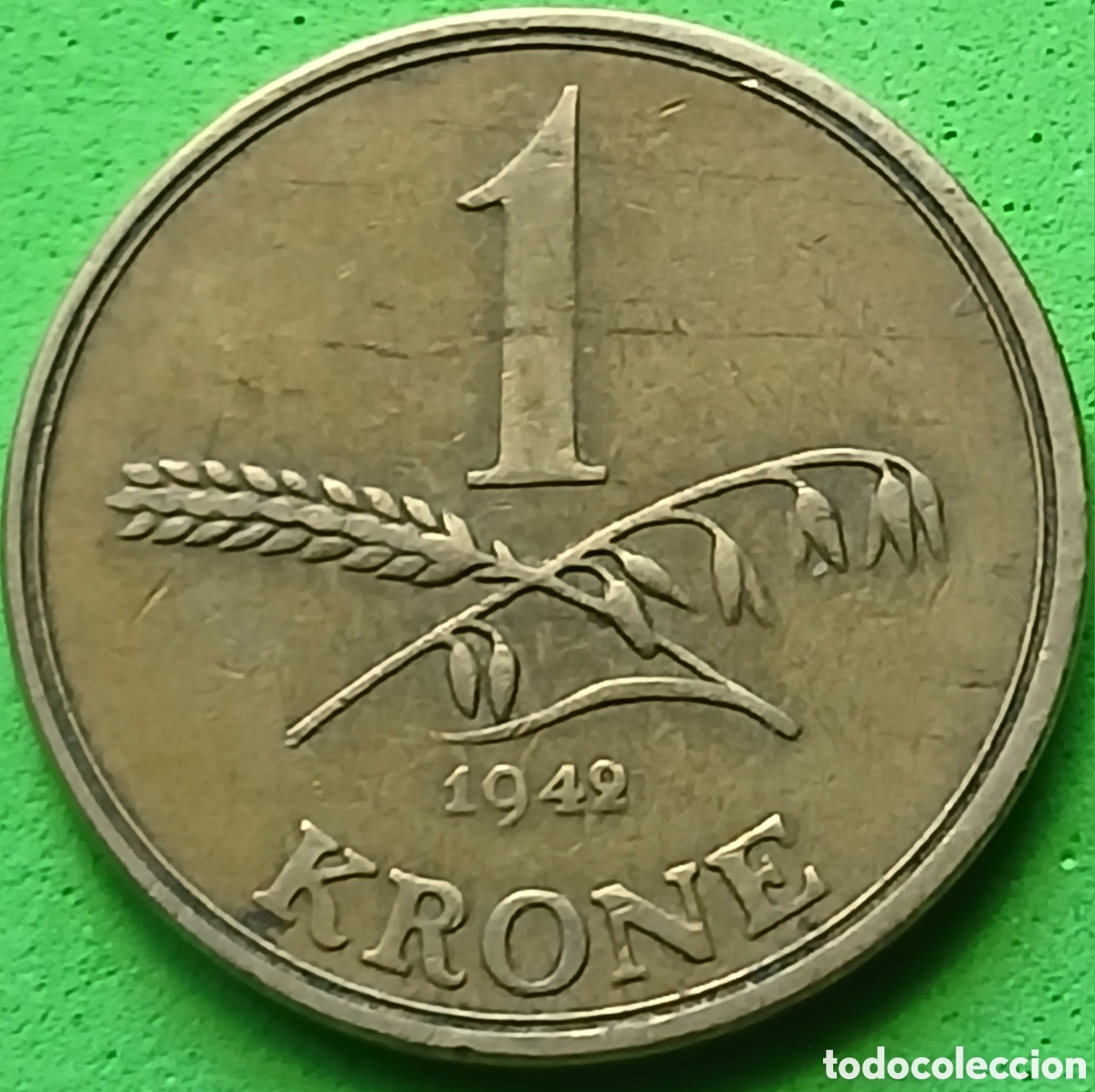 Monedas antiguas de Europa: Dinamarca 1 corona 1942 km#835