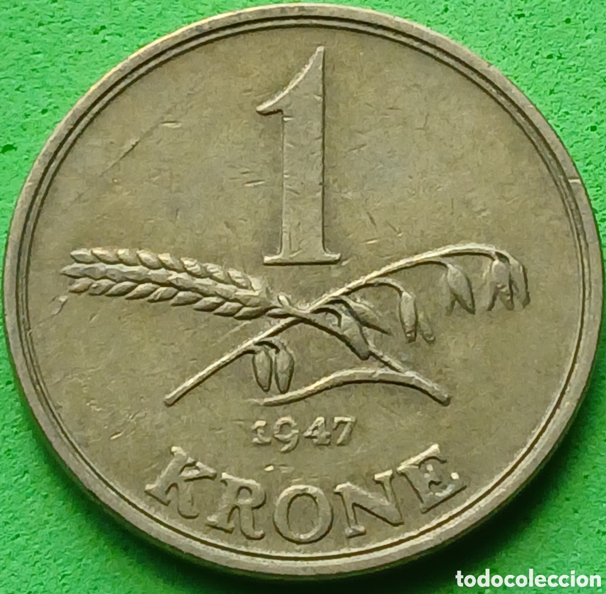 Monedas antiguas de Europa: Dinamarca 1 corona 1947 km#835