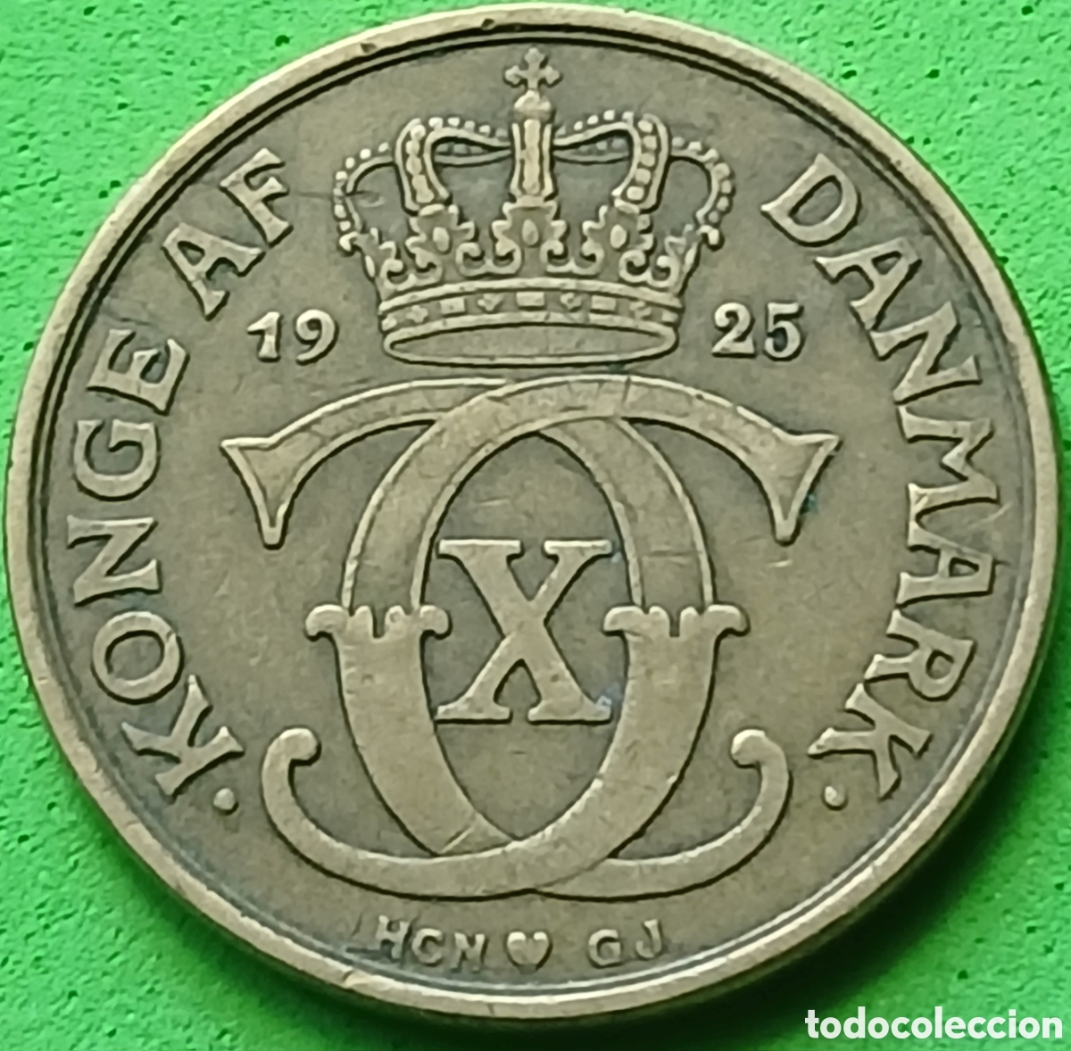 Monedas antiguas de Europa: Dinamarca 1 corona 1925 km#824