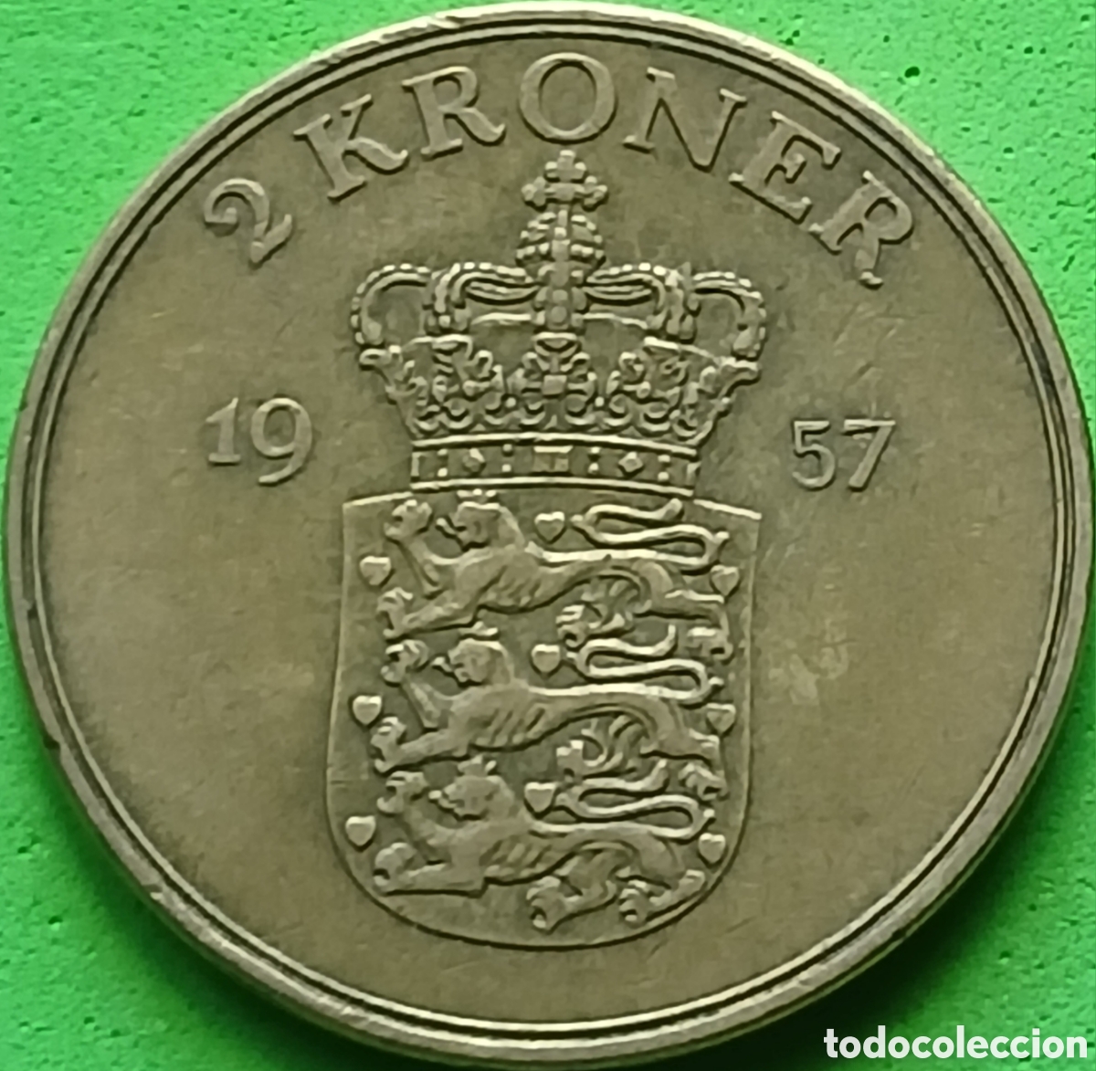 Monedas antiguas de Europa: Dinamarca 2 coronas 1957 km#838