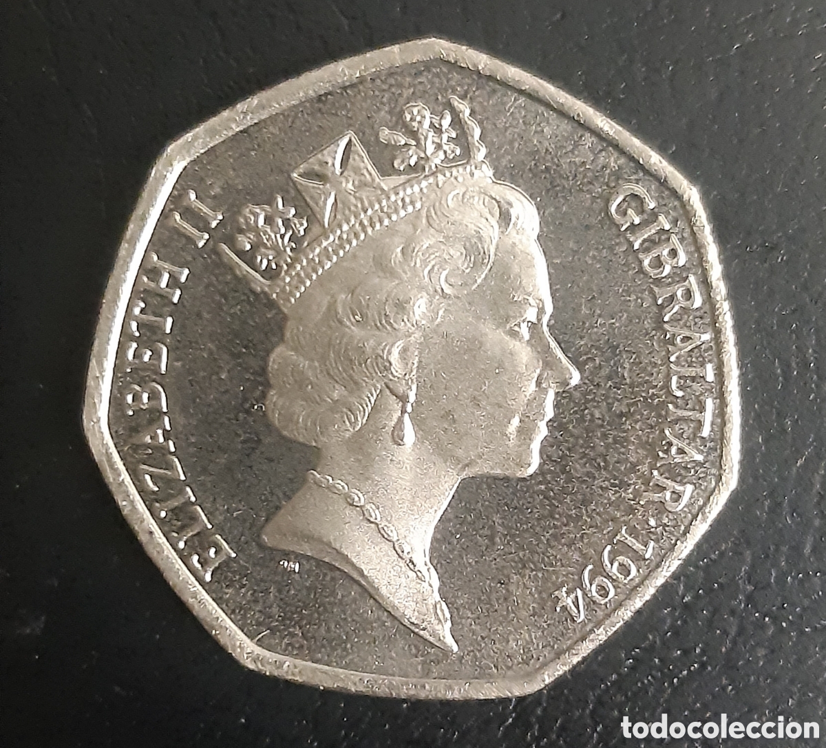 Monedas antiguas de Europa: Moneda Gibraltar 50 pence Christmas Navidad 1994
