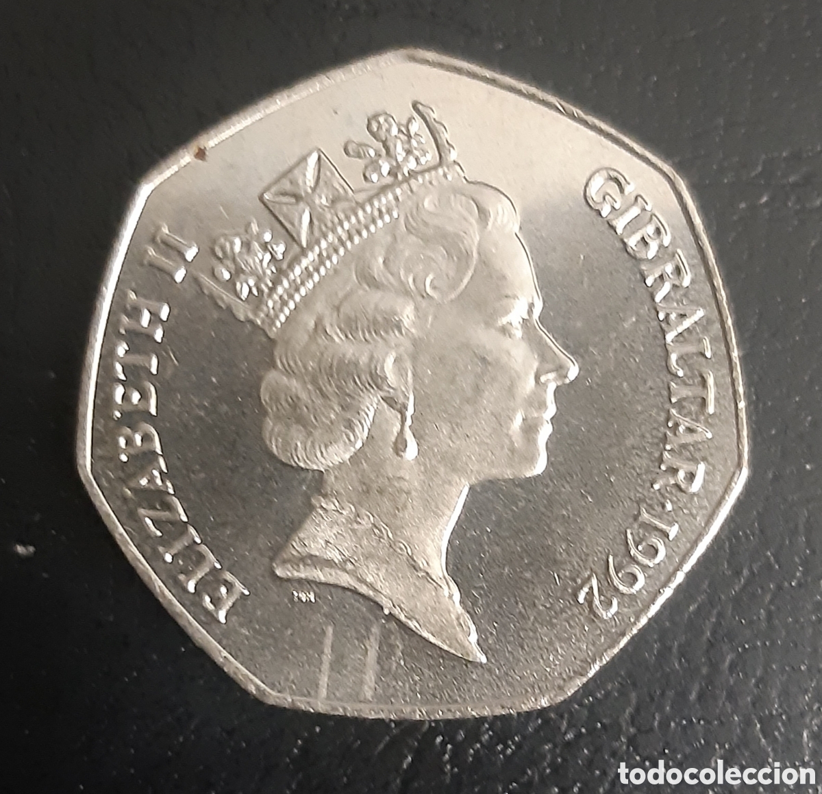 Monedas antiguas de Europa: Moneda Gibraltar 50 pence Christmas Navidad 1992