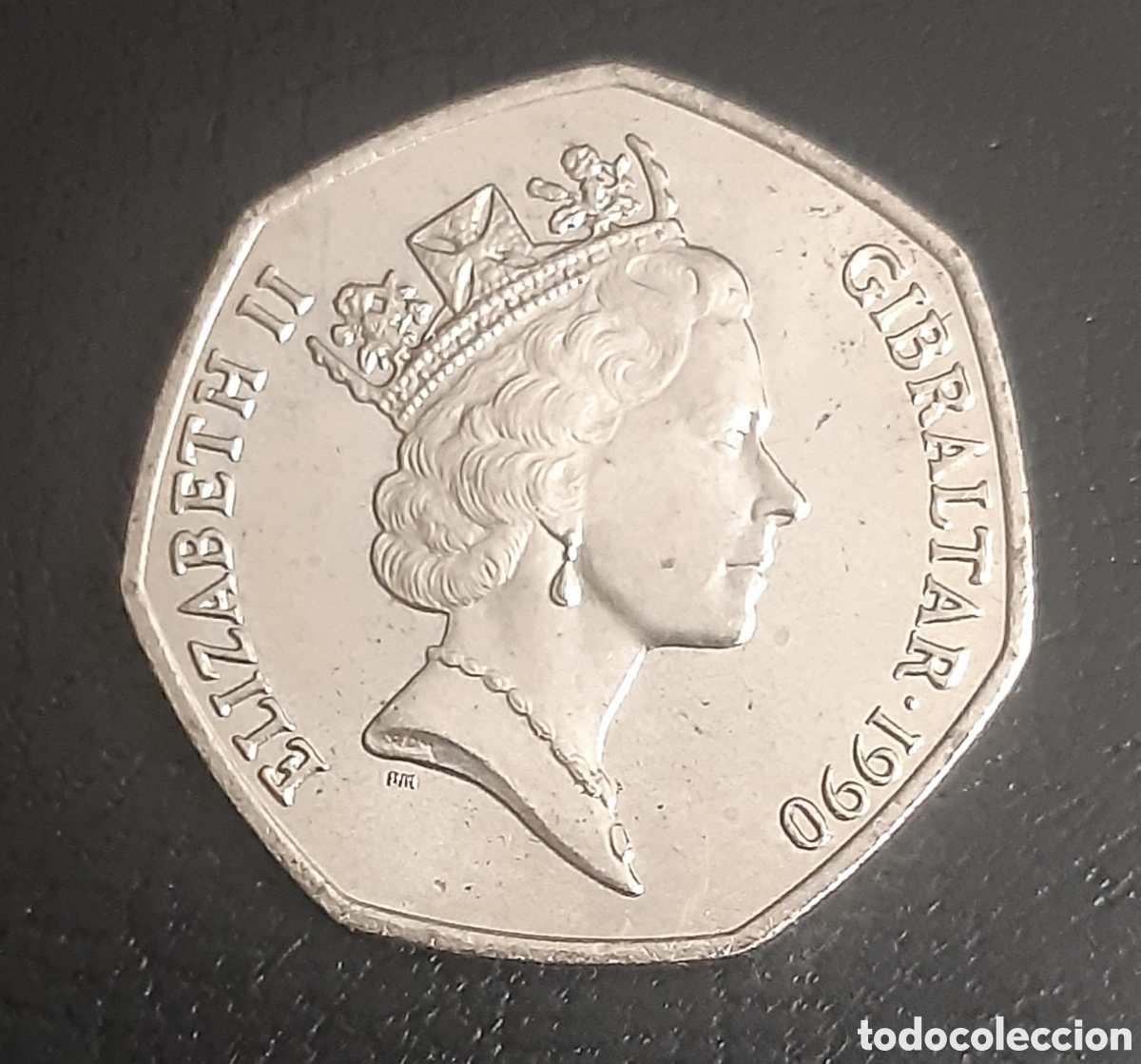 Monedas antiguas de Europa: Moneda Gibraltar 50 pence Christmas Navidad 1990
