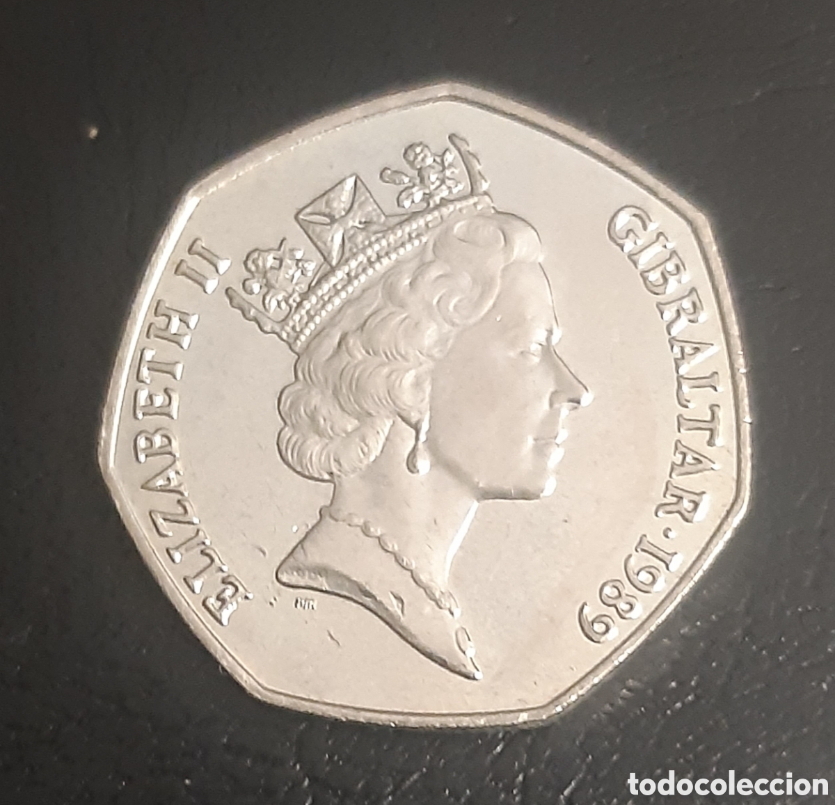 Monedas antiguas de Europa: Moneda Gibraltar 50 pence Christmas Navidad 1989