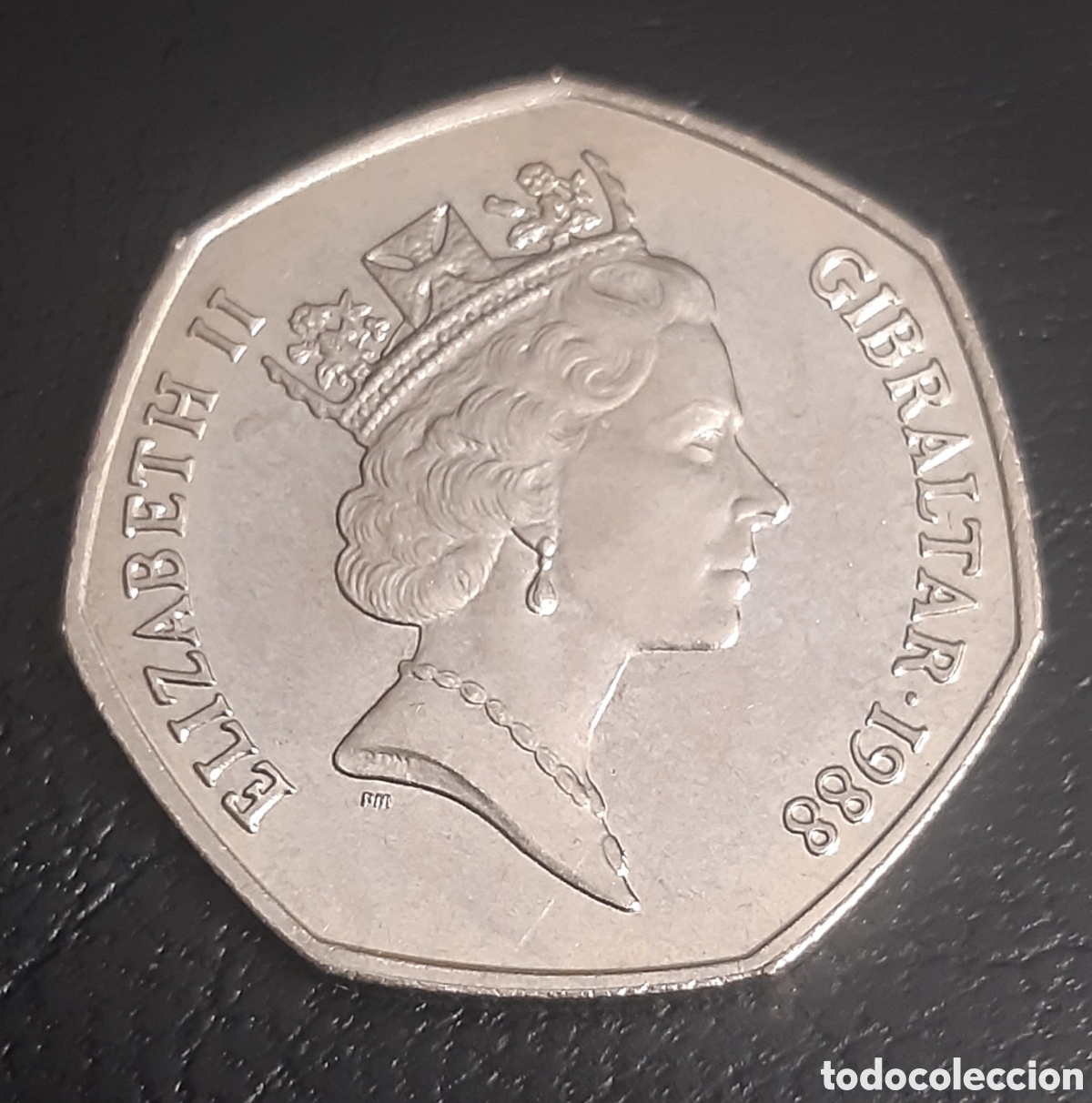 Monedas antiguas de Europa: Moneda Gibraltar 50 pence Christmas Navidad 1988