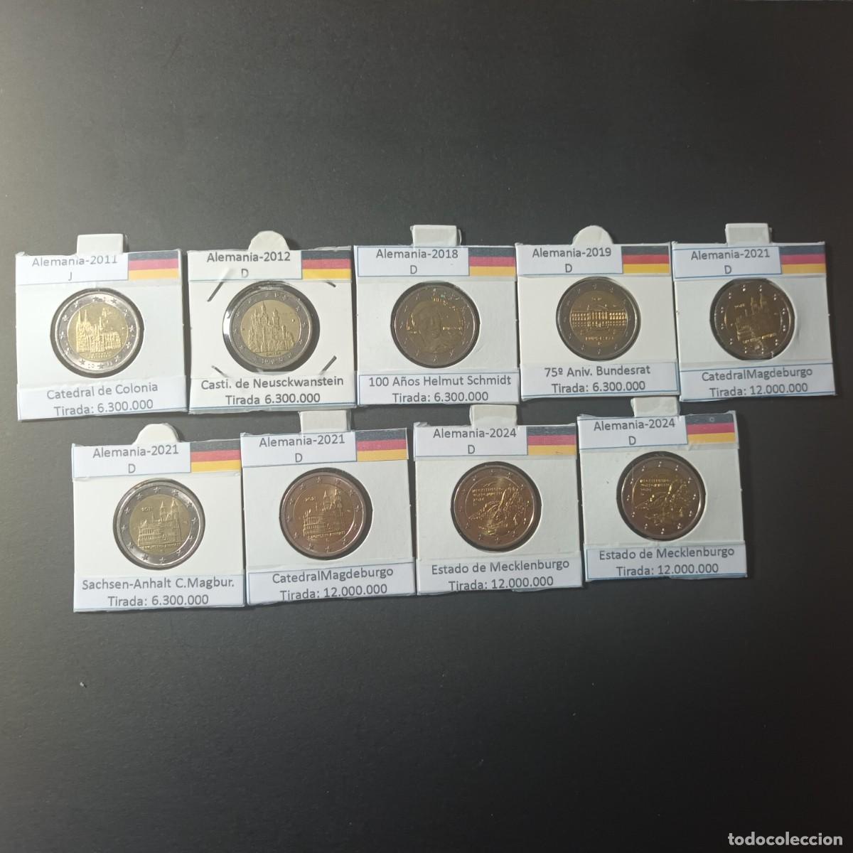 Moedas antigas da Europa: Monedas 2 &euro; Conmemorativas Alemania. Lote MI - 59