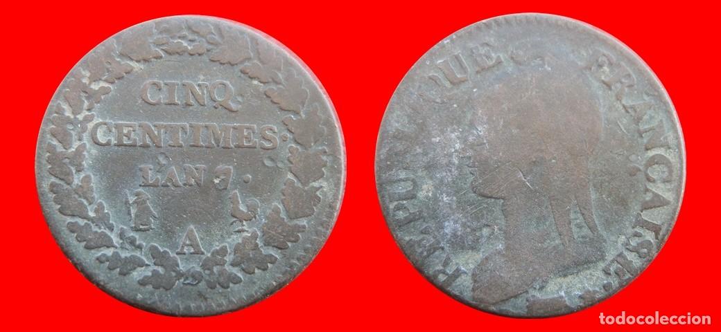 Monedas antiguas de Europa: 5 CENTIMOS L'AN 7-A FRANCIA-156498