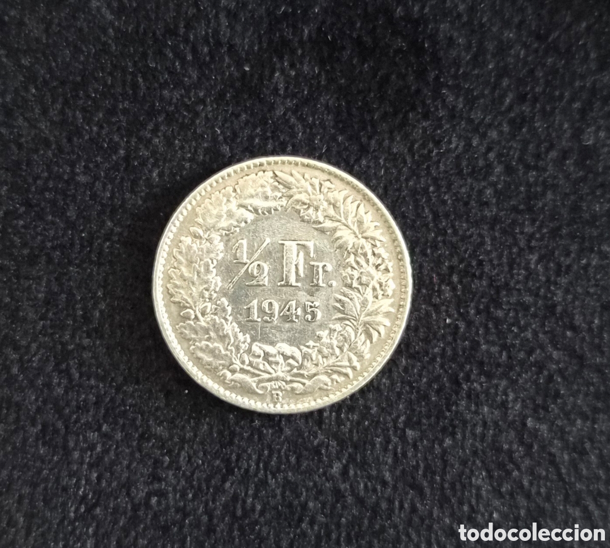 Monedas antiguas de Europa: Suiza &ndash; 1/2 Franco 1945 B &ndash; Plata 835 &ndash; Helvetia