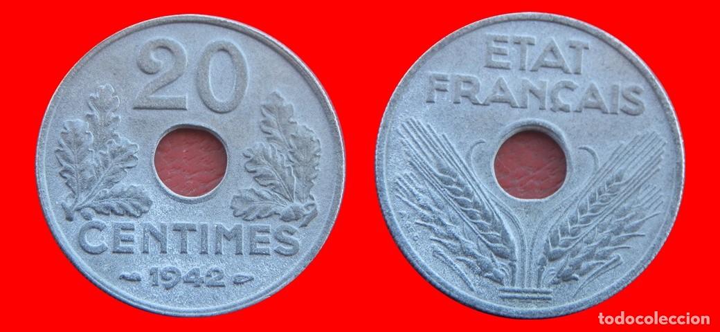 Monedas antiguas de Europa: 20 CENTIMOS 1942 ZINC FRANCIA-156504