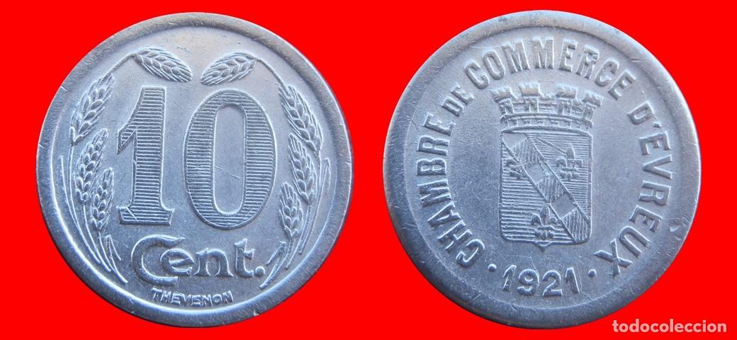 Monedas antiguas de Europa: 10 CENTIMOS 1921 CHAMBRE COMMERCE D'EVEREUX FRANCIA-156508