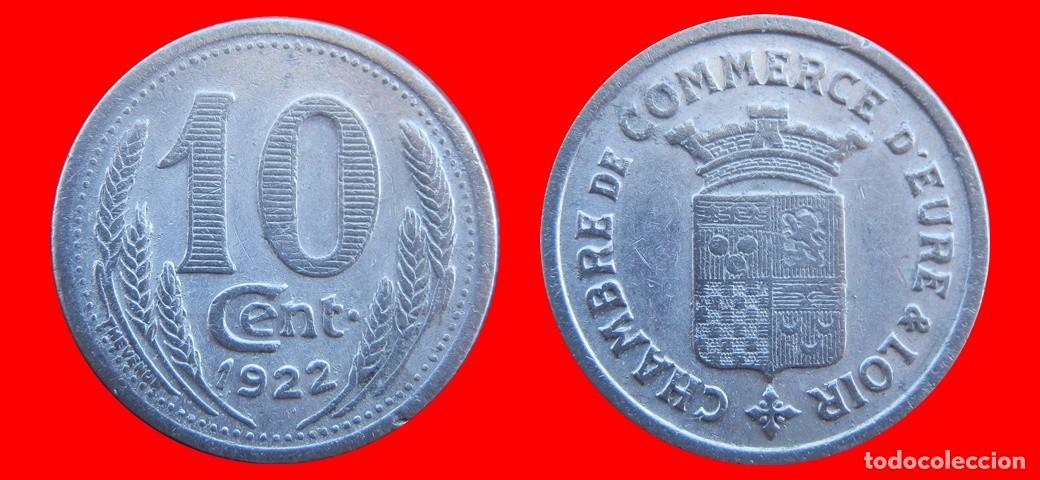 Monedas antiguas de Europa: 10 CENTIMOS 1922 CHAMBRE COMMERCE D'EVEREUX FRANCIA-156509