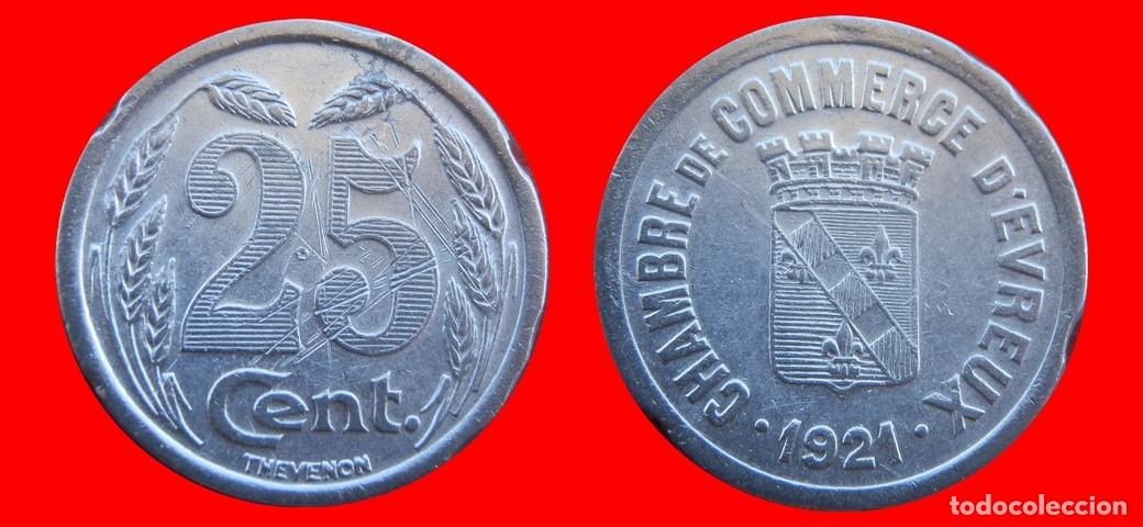 Monedas antiguas de Europa: 25 CENTIMOS 1921 CHAMBRE COMMERCE D'EVEREUX FRANCIA-156510