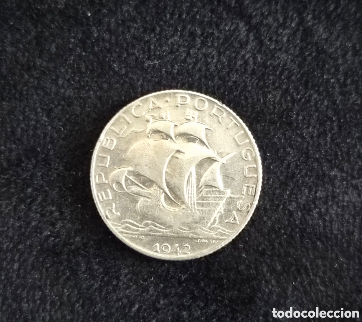 Monedas antiguas de Europa: Portugal &ndash; 2,50 Escudos 1942 &ndash; Carabela &ndash; Plata