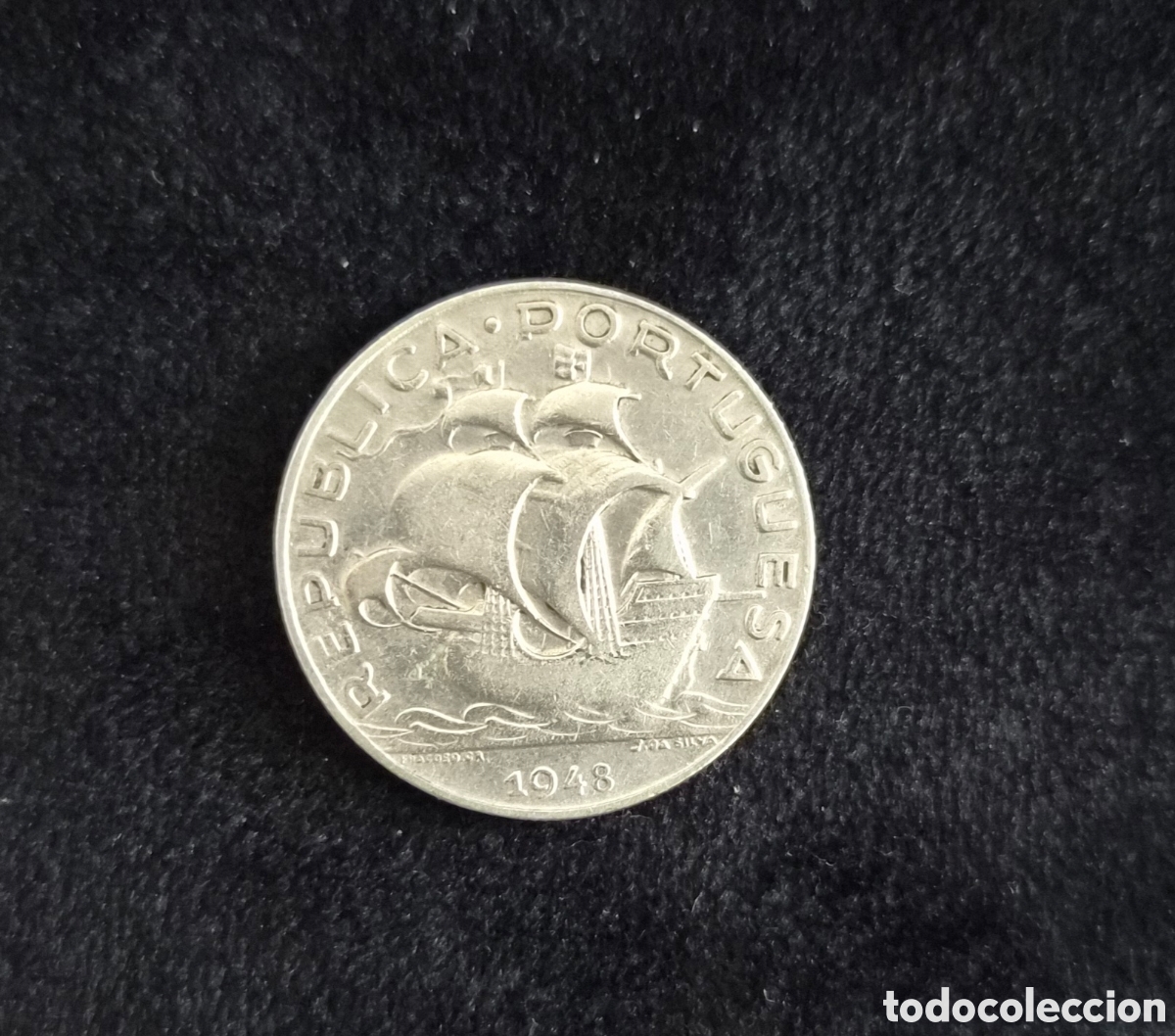 Monedas antiguas de Europa: Portugal &ndash; 5 Escudos 1948 &ndash; Carabela &ndash; Plata 650%