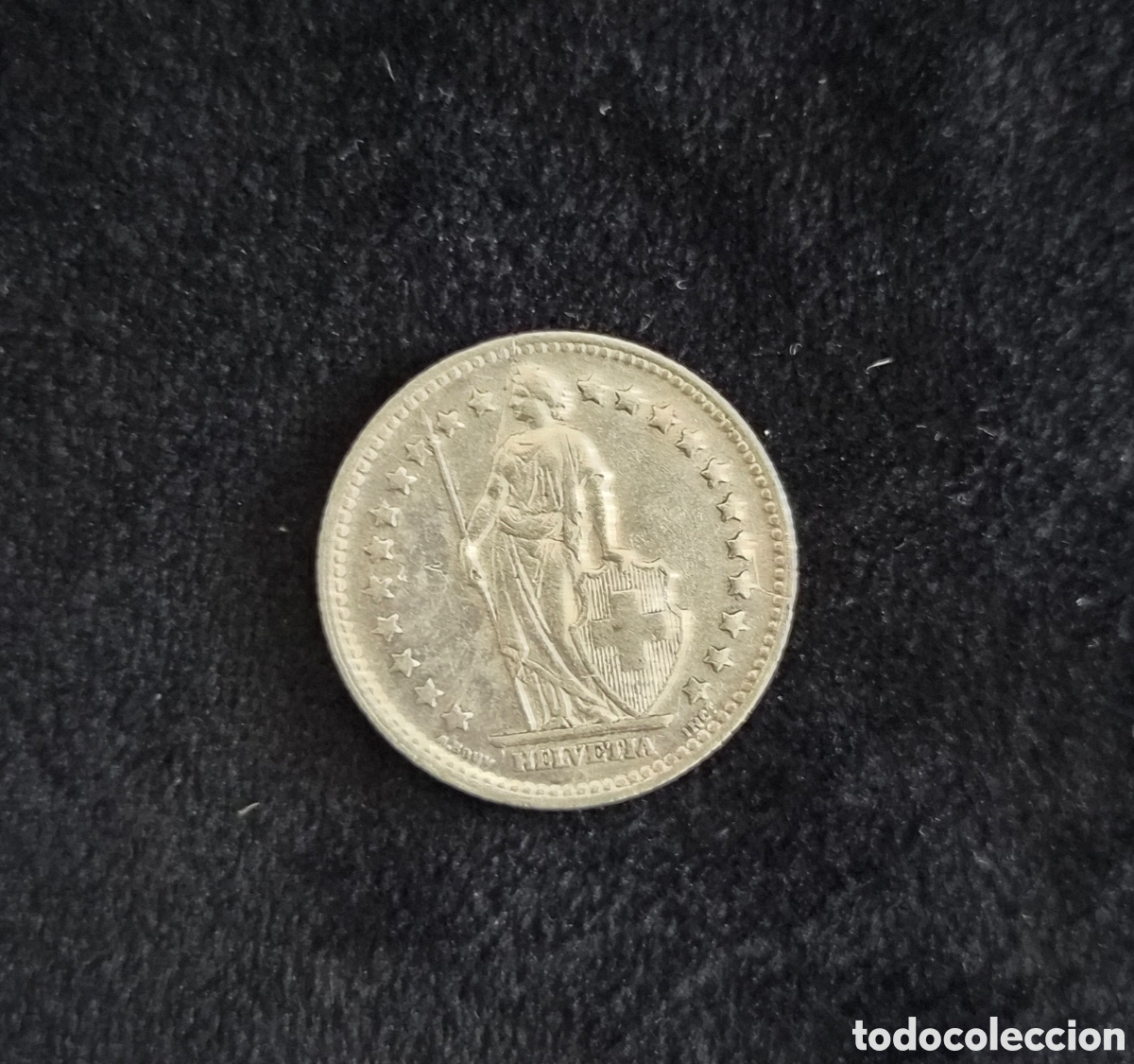 Monedas antiguas de Europa: Suiza &ndash; 1 Franco 1945 B &ndash; Helvetia &ndash; Plata 835%