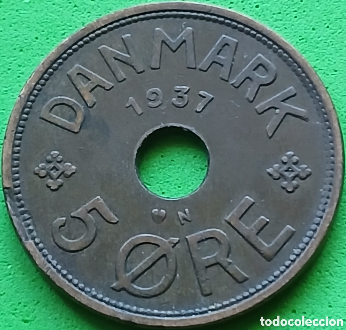 Monedas antiguas de Europa: Dinamarca 5 ore 1937 km#828