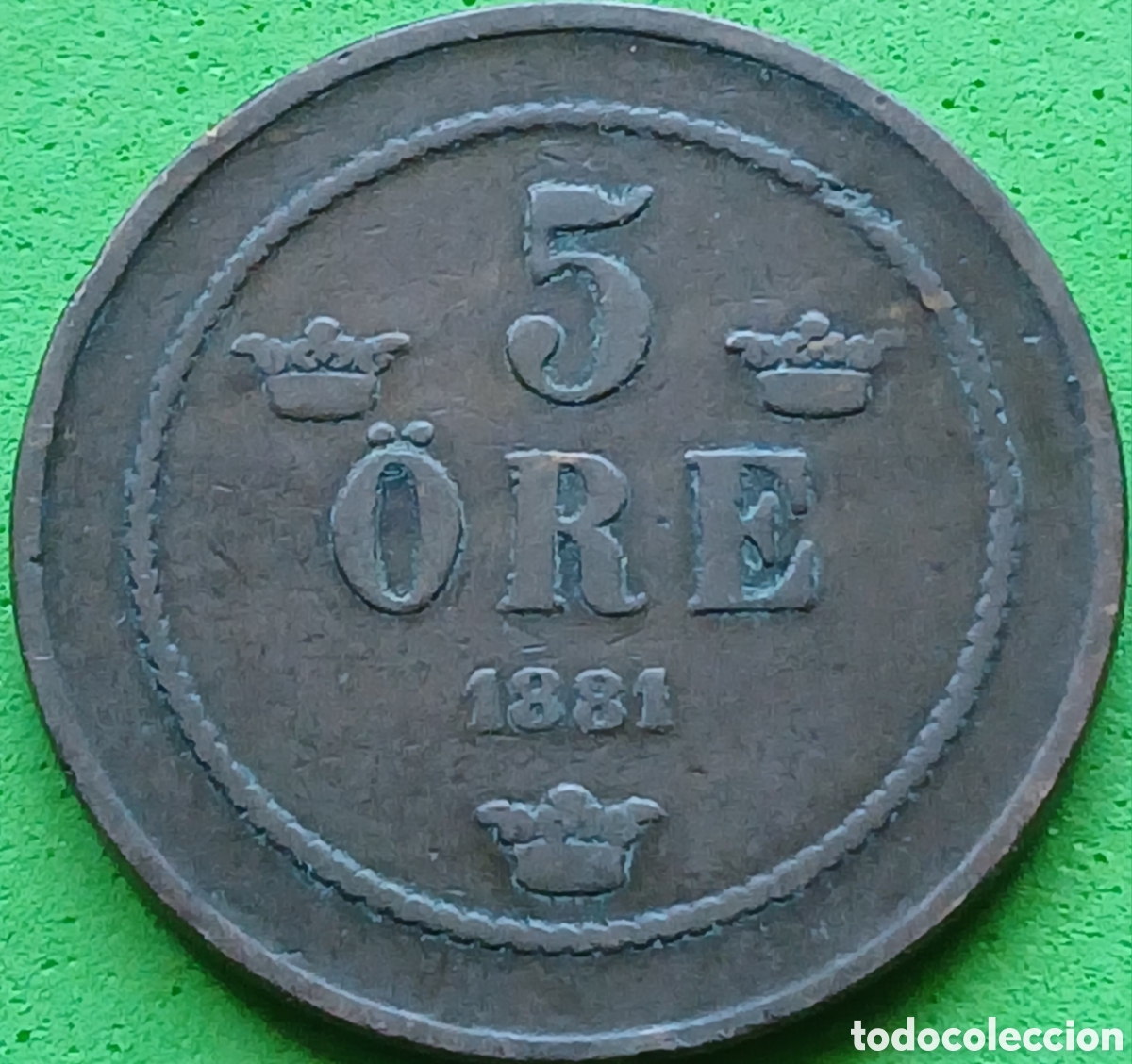 Monedas antiguas de Europa: Suecia 5 ore 1881 km#736 poco com&uacute;n