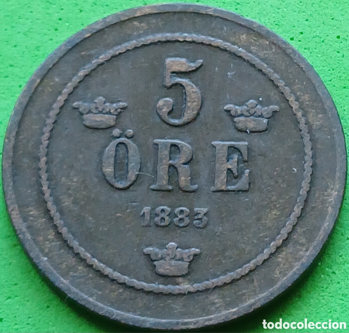 Monedas antiguas de Europa: Suecia 5 ore 1883 km#736 poco com&uacute;n