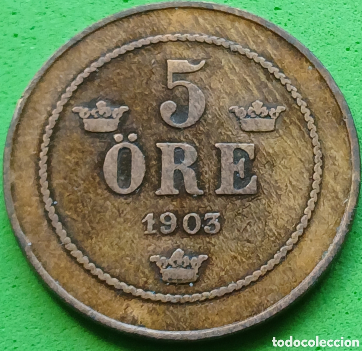 Monedas antiguas de Europa: Suecia 5 ore 1903 km#757 poco com&uacute;n