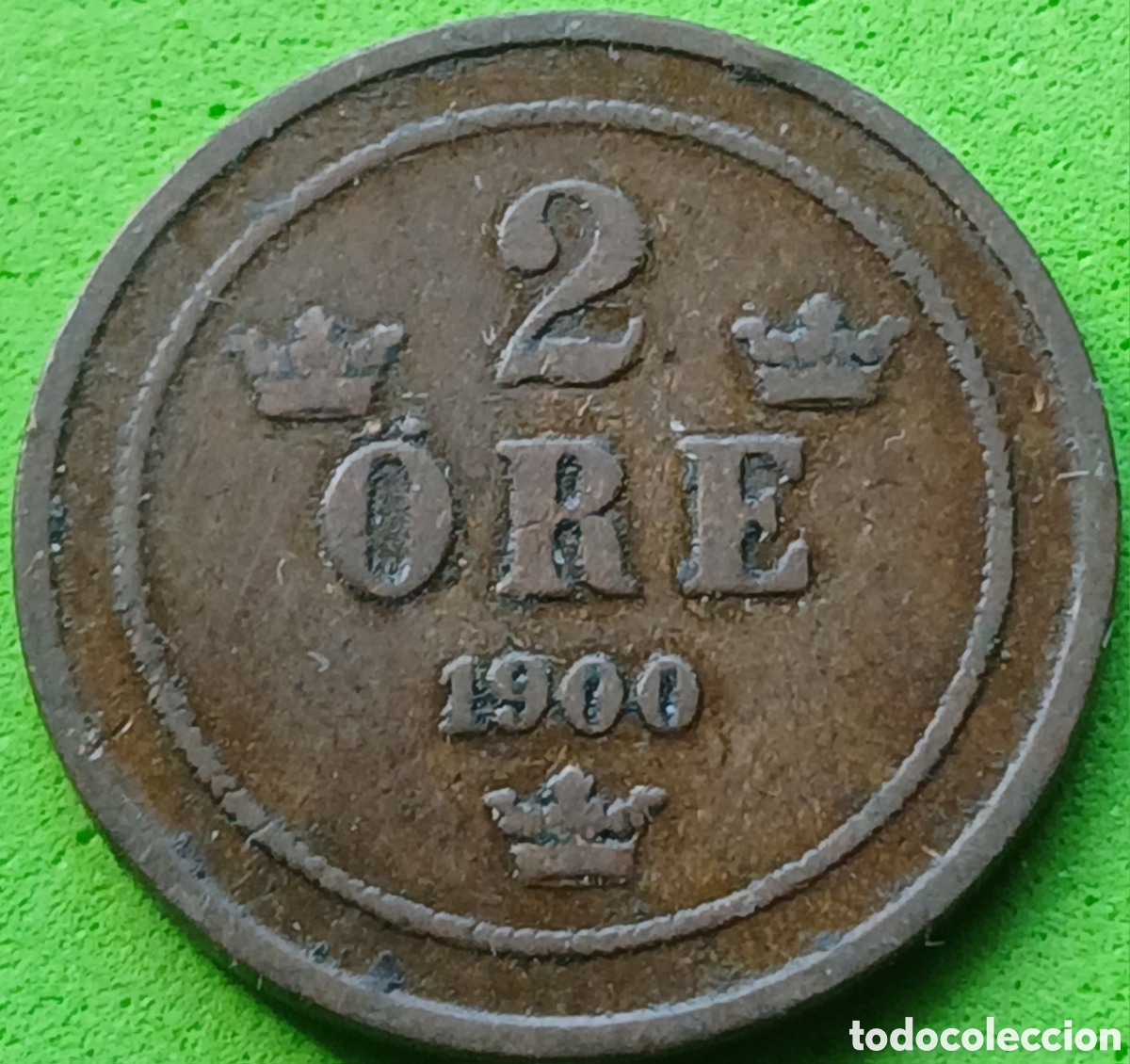 Monedas antiguas de Europa: Suecia 2 ore 1900 km#746 poco com&uacute;n