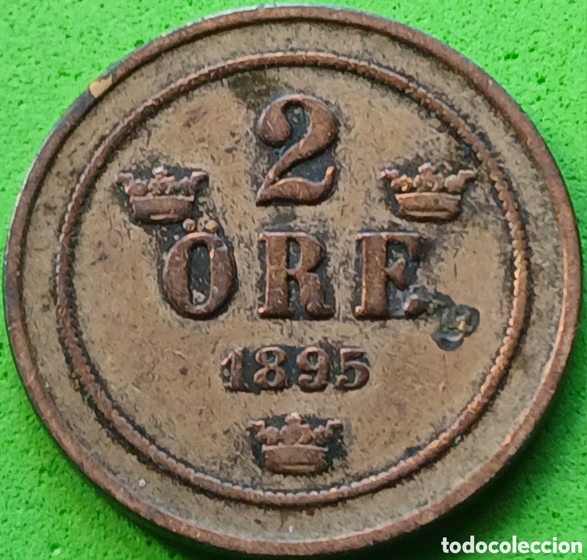 Monedas antiguas de Europa: Suecia 2 ore 1895 km#745 poco com&uacute;n
