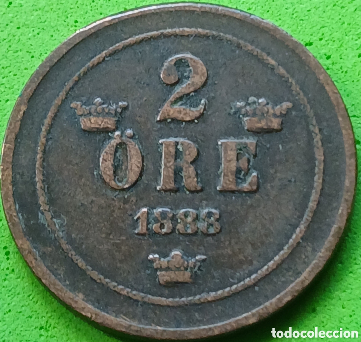 Monedas antiguas de Europa: Suecia 2 ore 1888 km#746 poco com&uacute;n