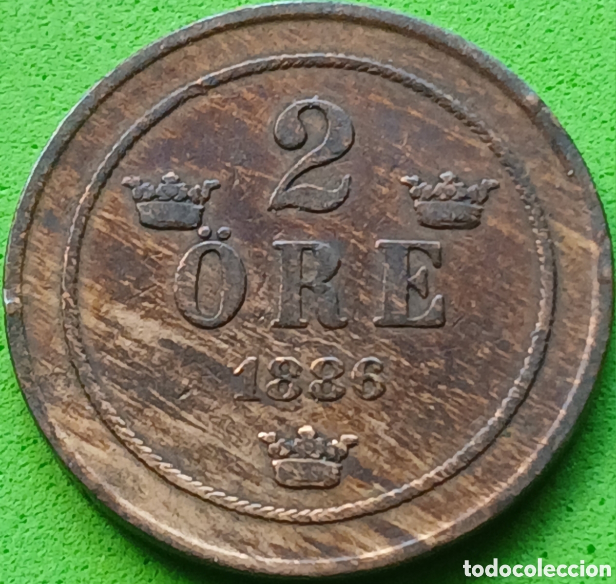 Monedas antiguas de Europa: Suecia 2 ore 1886 km#746 poco com&uacute;n