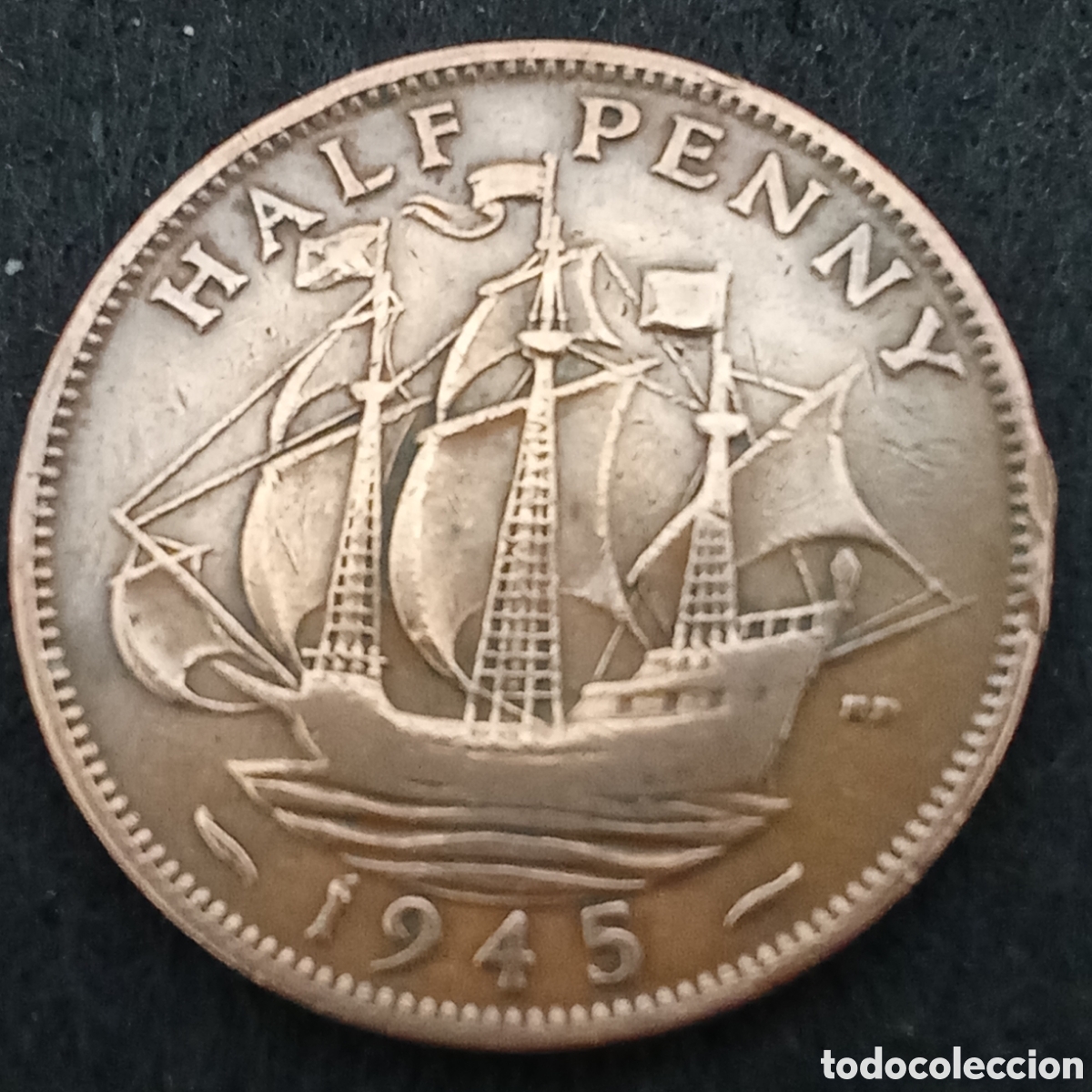 Monedas antiguas de Europa: Reino unido &frac12; Penique A&ntilde;o 1945