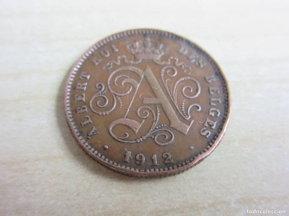 Monedas antiguas de Europa: 2 c&eacute;ntimos de B&eacute;lgica de Alberto I Fechada en 1912