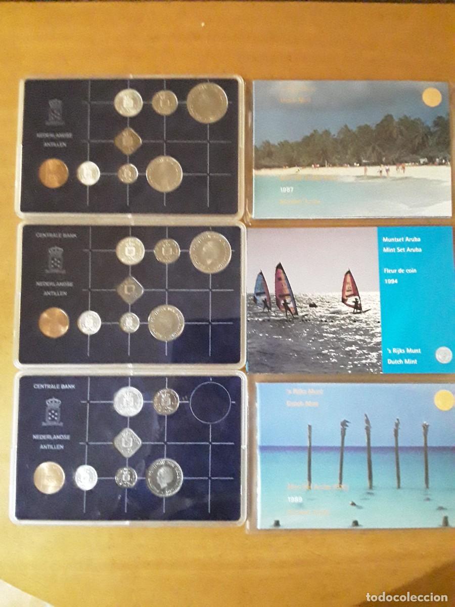 Monedas antiguas de Europa: ANTILLAS HOLANDESAS / ARUBA - LOTE 6 ESTUCHES Y CARTERAS OFICIALES DIFERENTES SIN CIRCULAR.