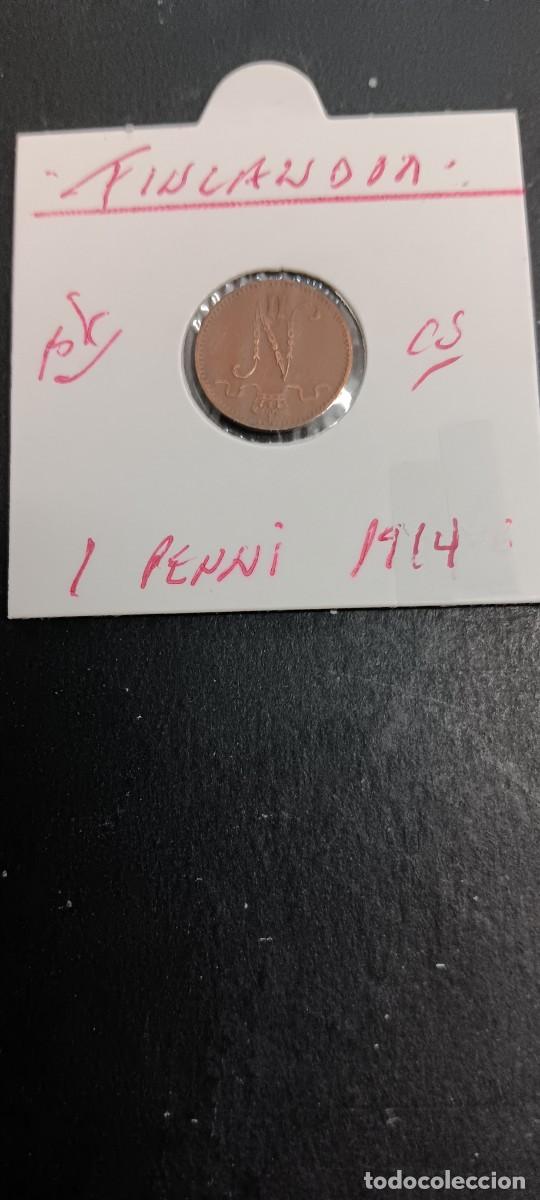 Monedas antiguas de Europa: FINLANDIA 1 PENNI 1914 BC KM=13(COBRE) ZAR NICOLAS II