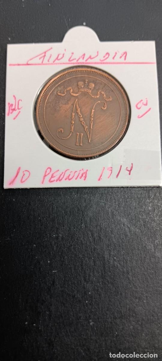Monedas antiguas de Europa: FINLANDIA 10 PENNIA 1914 BC KM=14(COBRE) ZAR NICOLAS II